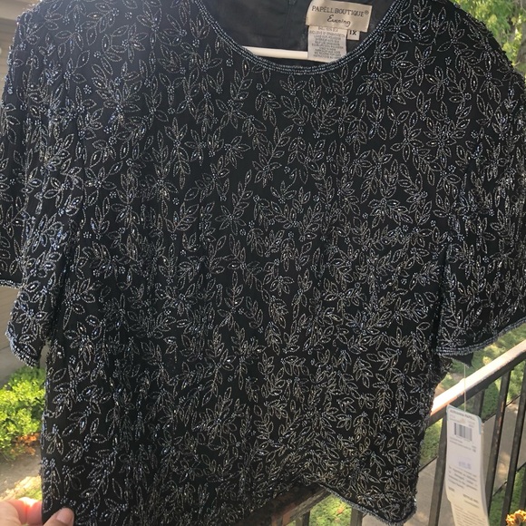 ADRIANNA PAPELL BOUTIQUE EVENING VINTAGE N.W.T. 25”Pit 2 Pit 27” Length Black - Picture 3 of 7